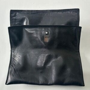 Dunhill London Made in England Black Leather Tobacco Pouch Bag Envelope - Fair